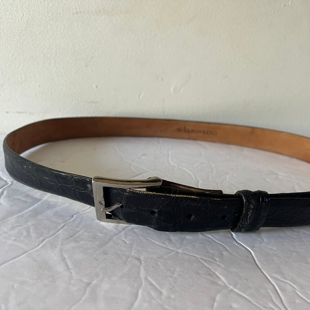 $535 W. KLEINBERG N  ALLIGATOR BELT SIZE 44"  BLACK